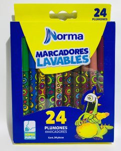 Marcadores Norma Lavables 24 Colores
