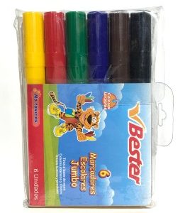 Marcadores Escolares Bester Jumbo x 6