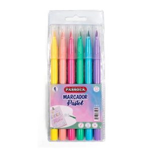 Marcadores Pastel Punta Pincel (x6 Colores) PASSOLA